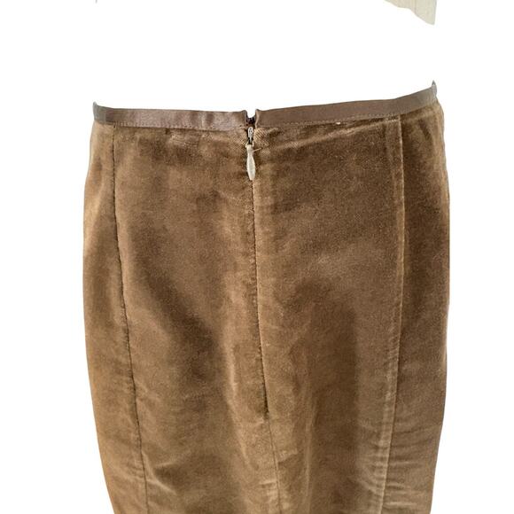 Sundance Brown Velvet Skirt Knee Length Sz 8 Western Cowgirl Boho - Picture 4 of 7